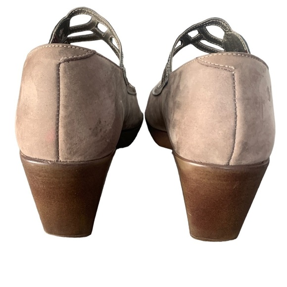 NAOT Luma Tan Brown Leather Nubuck Mary Jane Heel Women's Size EU 39 US 8 - Picture 7 of 14